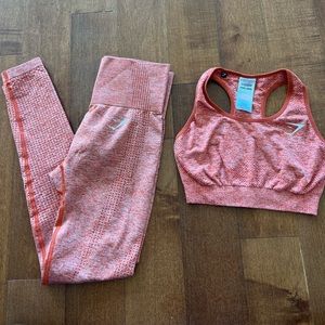 *MATCHING SET* Gymshark orange heathered legging and sports bra set